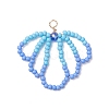 Glass Seed Beaded Shell Shapes Pendants PALLOY-MZ01174-01-1