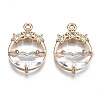Faceted Transparent Glass Pendants GLAA-T020-18H-1