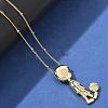 Brass Micro Pave Clear Cubic Zirconia Pendant Necklaces NJEW-M084-01G-01-4
