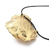 Zinc Alloy Rose Flower Pendant Necklace with Leather Cords NJEW-D044-01KCG-3