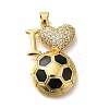 Rack Plating Brass with Cubic Zirconia Pendants and Enamel KK-Z086-04G-1