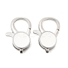 Flat Round Brass Enamel Lobster Claw Clasps KK-Z147-02P-01B-1
