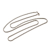 1.8mm Rack Plating Brass Box Chain Necklaces for Women Men MAK-L044-60P-2-1