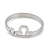 Non-Tarnish Constellations 304 Stainless Steel Open Cuff Ring for Women RJEW-L122-001P-01-2