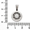 Flat Round with Sun 304 Stainless Steel Pendants STAS-M121-14P-3