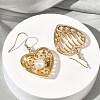 Heart 304 Stainless Steel Acrylic Imitation Pearl Dangle Earrings EJEW-B156-09G-3