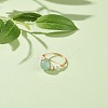 Natural Green Aventurine Wire Wrapped Finger Ring RJEW-TA00022-03-6