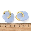 Brass Resin Flower Hoop Earrings for Women EJEW-U038-01G-06-5