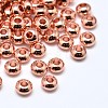 Brass Flat Round Spacer Beads X-KK-M085-20RG-NR-1