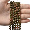 Natural Unakite Beads Strands G-Z119-A31-02-2