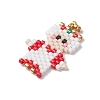 Christmas Seed Beads Beaded Charms PALLOY-MZ00257-01-3