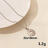 304 Stainless Steel Round Pendant Necklaces SS2971-1-1