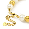304 Stainless Steel & 201 Stainless Steel & Plastic Pearl Round Beaded Bracelets for Women BJEW-G717-01B-G-3
