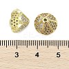 Brass Micro Pave Cubic Zirconia Bead Cap KK-K297-42G-2