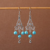 Bohemian tassel turquoise earrings JU8957-20-1