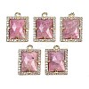 Natural Rhodonite Faceted Rectangle Pendants G-I375-05G-03-1