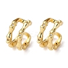 Brass Micro Pave Clear Cubic Zirconia Two-layer C-Shaped Cuff Earrings EJEW-D328-05G-01-4