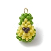 3D Glass Seed Beaded Avocado Pendants PALLOY-MZ00567-1