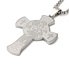 Non-Tarnish Saint Christopher Cross 201 Stainless Steel Box Chain Pendant Necklaces for Women and Men NJEW-F324-01P-1