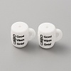 Cup with Word Ggood Vibes Only Silicone Beads SIL-WH0006-18B-1