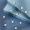 12Pcs 3 Styles Brass Micro Pave Clear Cubic Zirconia Pendants ZIRC-BBC0003-53-4