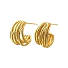 Multilayer C-Shaped Brass Stud Earrings EJEW-R018-03G-1