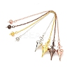 Brass Cable Chain Pointed Dowsing Pendulums HJEW-D004-03-1