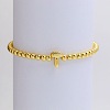 Brass Beaded Stretch Bracelets for Women FS-WG560D0-20-1