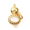 Brass Micro Pave Cubic Zirconia Shell Pendants KK-D356-17G-1