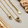 304 Stainless Steel Crystal Rhinestone Pendant Cable Chain Necklaces for Women LS-NJEW-C062-01G-G-2