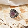Natural & Synthetic Gemstone Adjustable Rings RJEW-I108-03AS-3