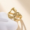 Oval 304 Stainless Steel Open Cuff Ring for Women RJEW-Z083-03G-03-2