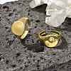 Round 304 Stainless Steel Open Cuff Rings for Women RJEW-M019-13G-1
