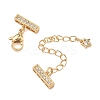 Brass Micro Pave Clear Cubic Zirconia Curb Chain Extender KK-G556-08G-01-2