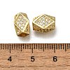 Brass Micro Pave Clear Cubic Zirconia European Beads LS-ZIRC-I070-045G-3