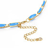 Brass Micro Pave Cubic Zirconia Link Tennis Necklaces for Women NJEW-T013-01G-02-2