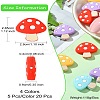20Pcs 4 Colors Mushroom Food Grade Eco-Friendly Silicone Focal Beads SIL-CJ0001-63-8