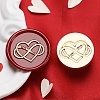 Golden Tone Round Wax Seal Brass Stamp Heads AJEW-S087-01G-08-1