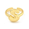 Brass Letter Open Cuff Rings for Women RJEW-G313-01S-G-2