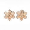 Brass Cabochon Rhinestone Settings KK-S353-023LG-1