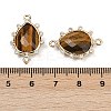 Natural Tiger Eye Faceted Connector Charms G-K347-07G-06-3