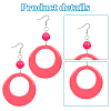 6 Pairs 6 Colors Donut Resin Dangle Earrings with Iron Pins for Women EJEW-AN0004-14-3