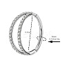 316 Surgical Stainless Steel Micro Pave Clear Cubic Zirconia 2 Line Hoop Cartilage Earrings WGDA01E-03-2