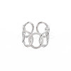 Non-Tarnish 304 Stainless Steel Interlocking Oval Open Cuff Ring RJEW-S405-147P-1