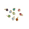 Brass Pave Cubic Zirconia Pendants KK-Z137-21G-1