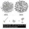 304 Stainless Steel Stud Earrings Findings STAS-UN0006-18P-4