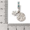 Rack Plating Alloy Aquamarine & Crystal Rhinestone European Dangle Charms PALLOY-S189-16P-3