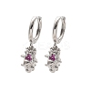 Brass Cubic Zirconia Hoop Earrings EJEW-Q015-01P-3