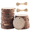 30Pcs Flat Round Unfinished Wooden Chip Pendants WOOD-CP0001-14A-1