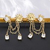 Brass Micro Pave Clear Cubic Zirconia Stud Earrings LS-EJEW-H158-24G-3